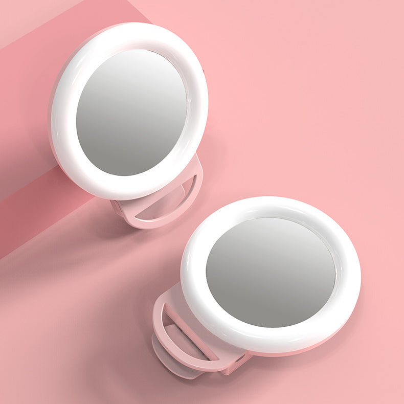Selfie Phone Mirror Light Clip-On